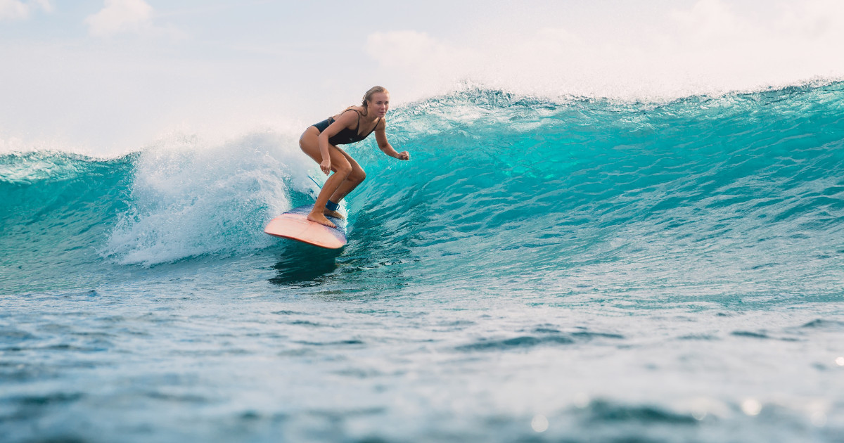 A Woman Surfing