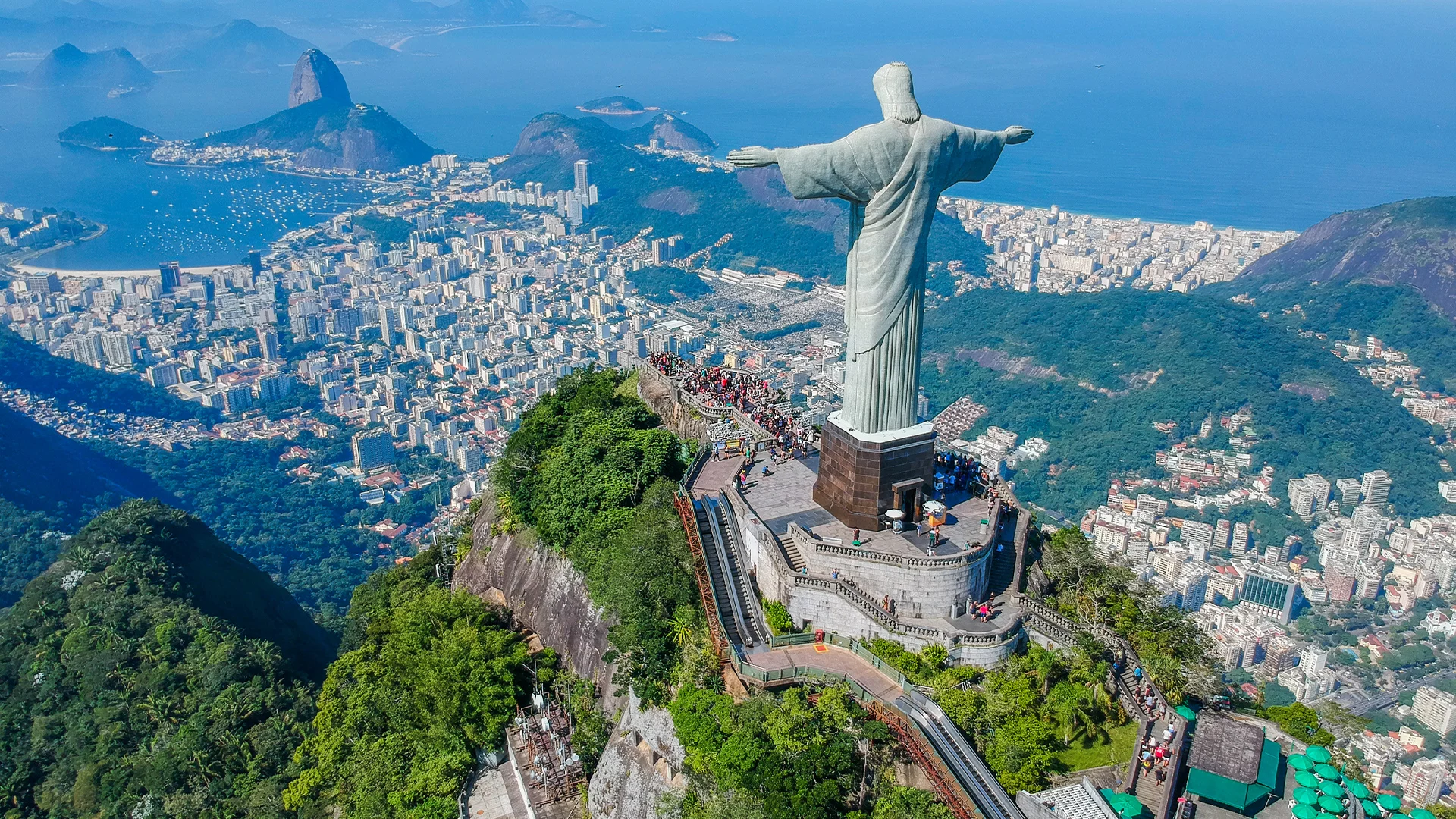 The Christ the Redeemer statue overlooking Rio de Janeiro.