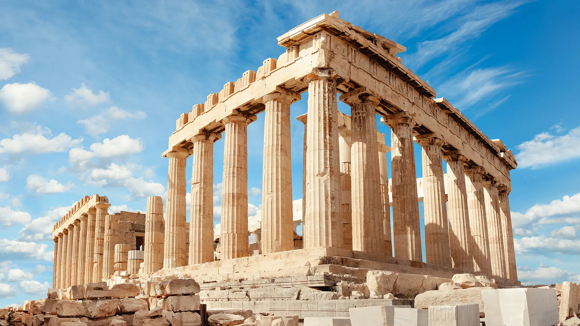 The Parthenon on the Acropolis of Athens, Greece.