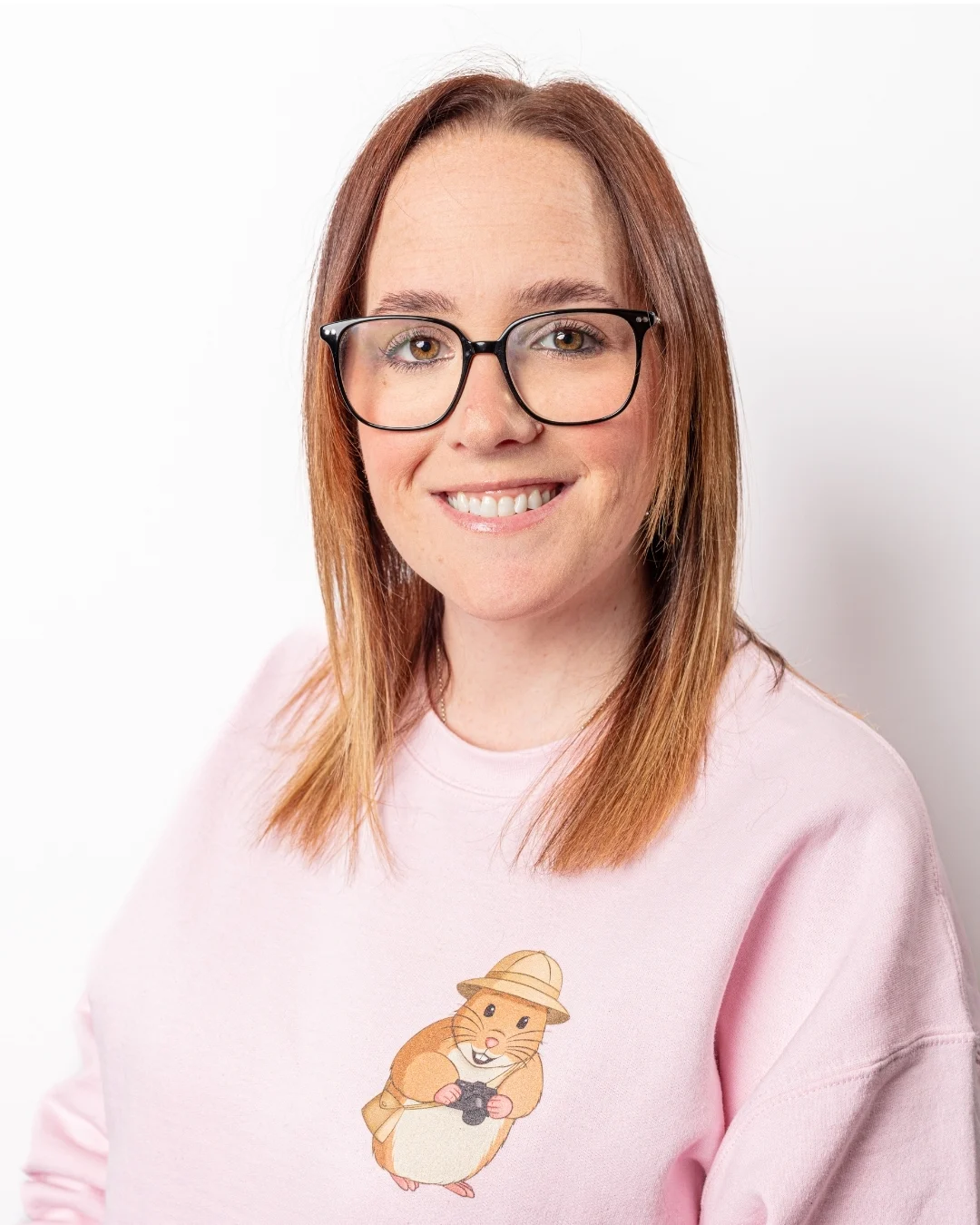 Hayley Walker side profile in Holiday Hamster t-shirt