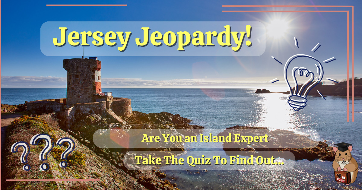 Jersey Jeopardy! quiz with a picture of a red and white striped tower on a cliff overlooking the ocean, with a lightbulb icon and a question mark icon.