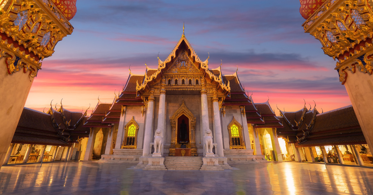 Wat Benchamabophit, the Marble Temple, in Bangkok.