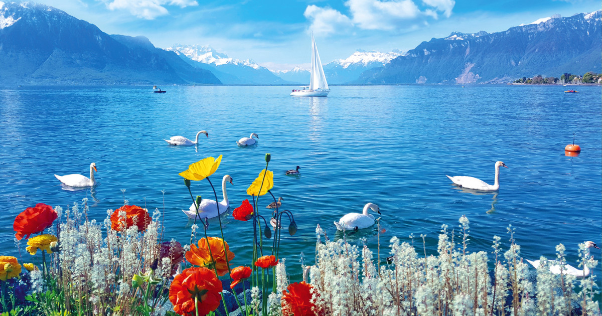 The Lake Geneva in Switzerland